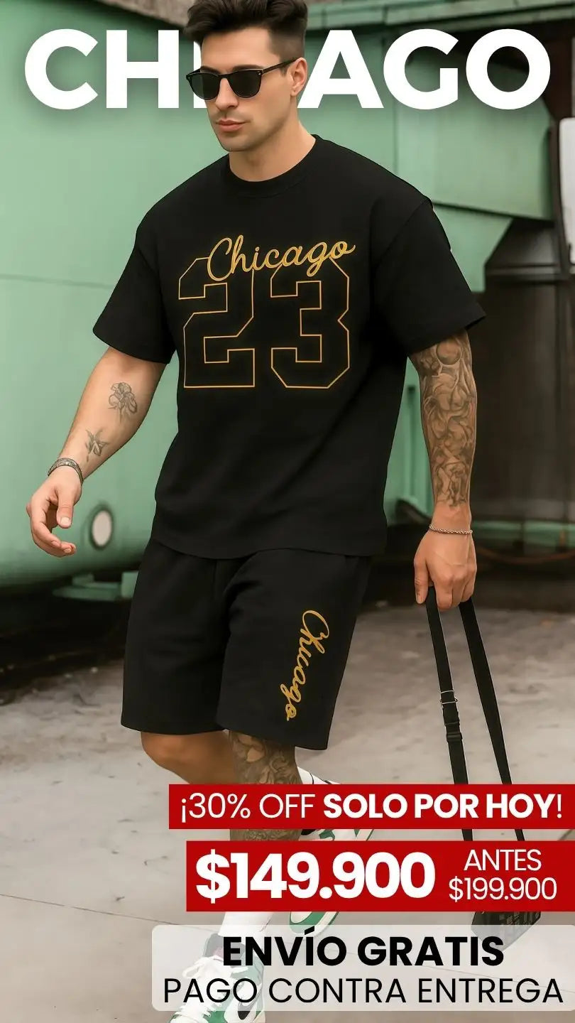 CONJUNTO CHICAGO: CAMISETA OVERSIZE + PANTALONETA