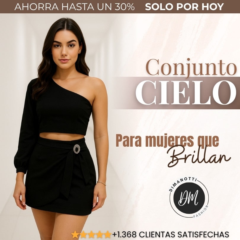 CONJUNTO CIELO®: TOP CON MANGA+ FALDA CORTA