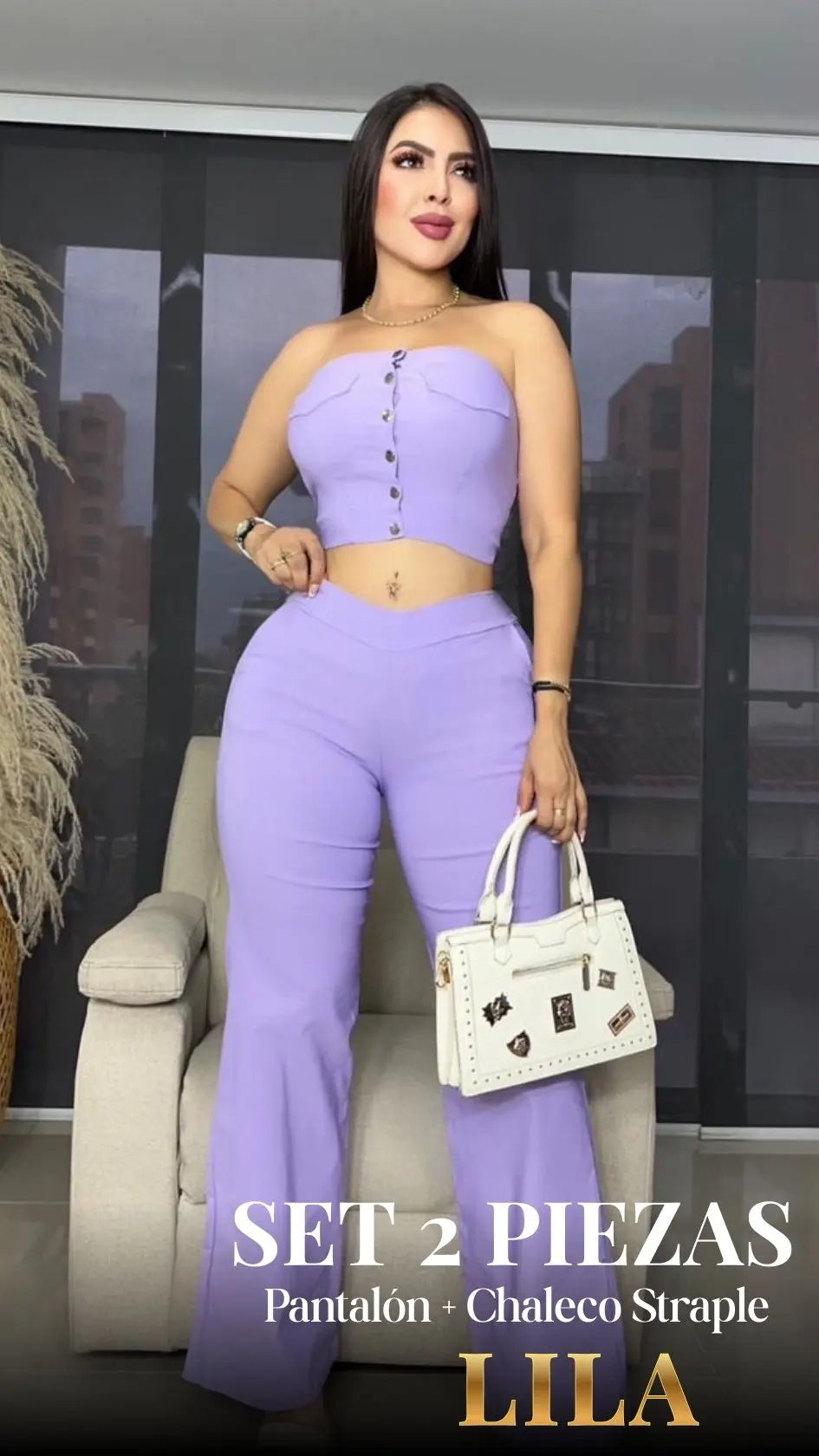 SET RUBI: PANTALON + CHALECO STRAPLE