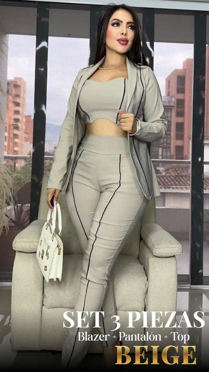 SET ESENCIA PRO: BLAZER + PANTALÓN + TOP