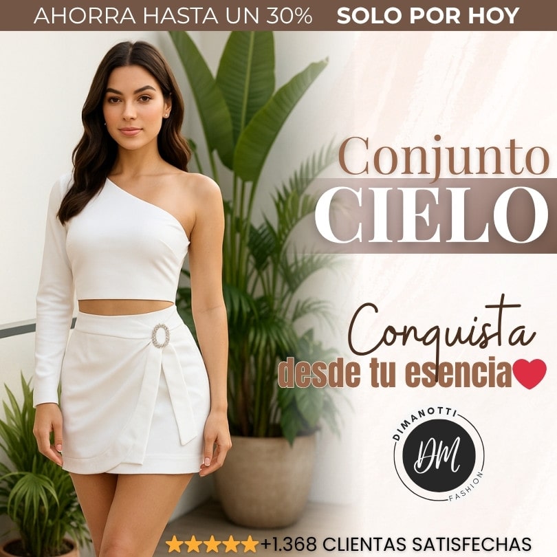 CONJUNTO CIELO®: TOP CON MANGA+ FALDA CORTA
