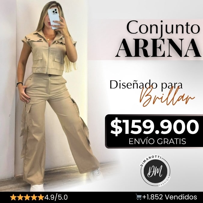 CONJUNTO ARENA®: BLUSA TIPO CROP TOP + PANTALON BOTA