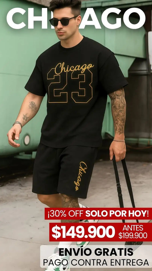 CONJUNTO CHICAGO: CAMISETA OVERSIZE + PANTALONETA