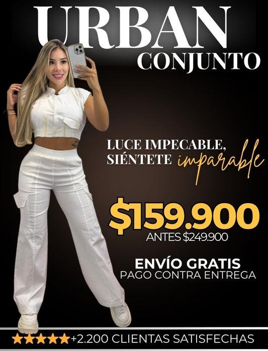 CONJUNTO URBAN®: BLUSA TIPO CROP + PANTALON CARGO