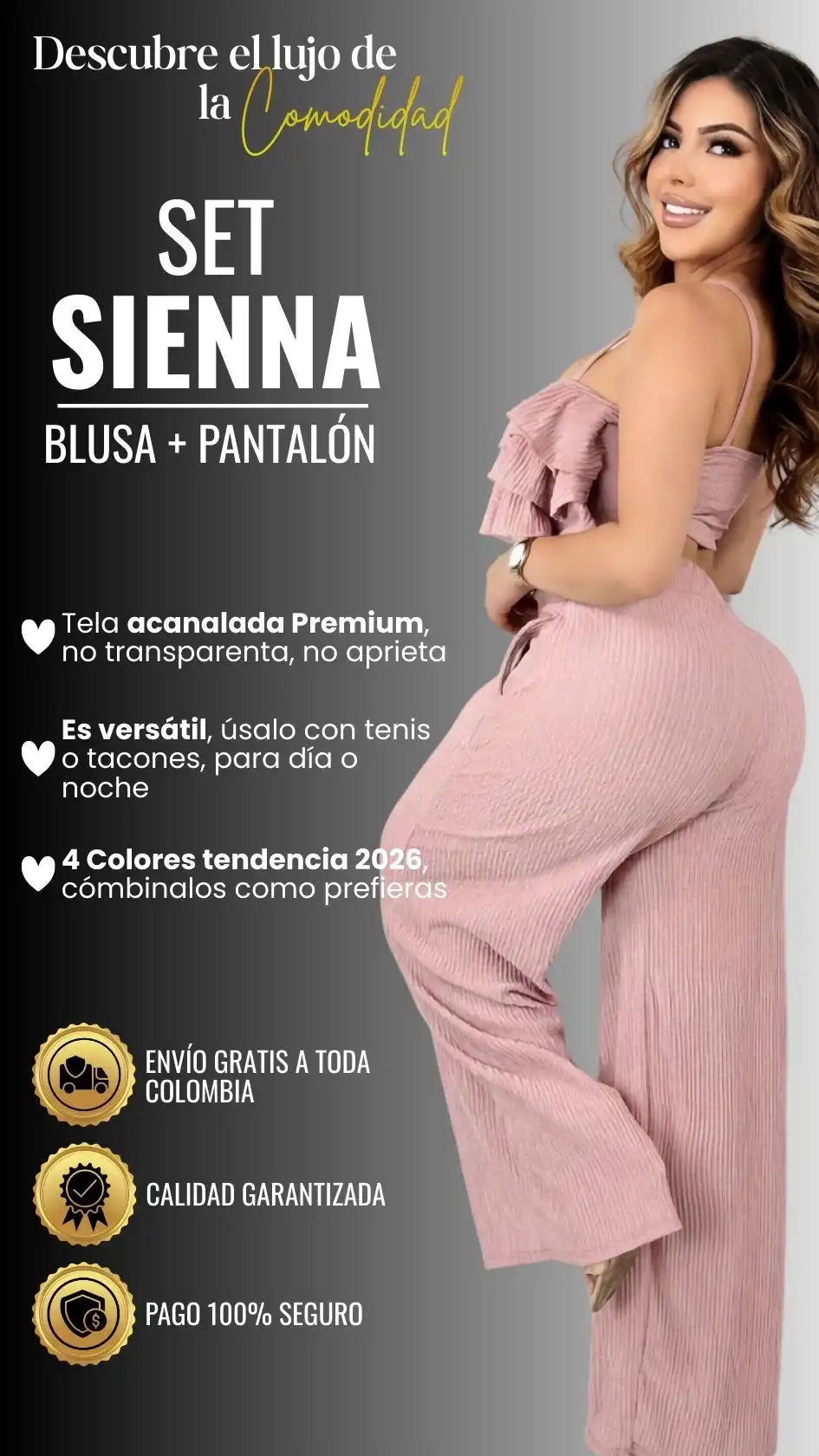 SET SIENNA: BLUSA + PANTALÓN PALAZZO