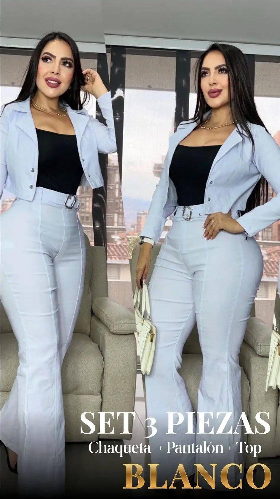 SET ISADORA LUXE: CHAQUETA + PANTALÓN + TOP