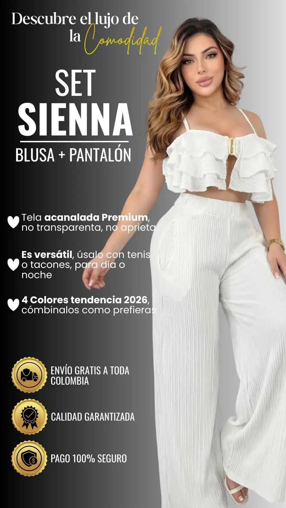 SET SIENNA: BLUSA + PANTALÓN PALAZZO