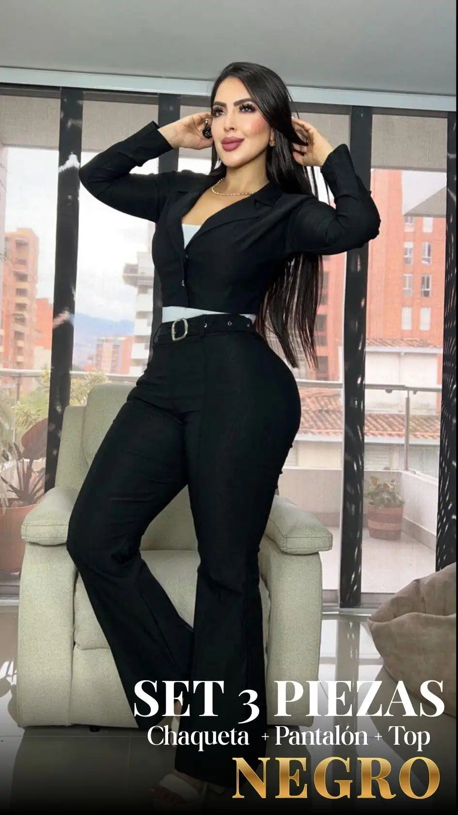 SET ISADORA LUXE: CHAQUETA + PANTALÓN + TOP