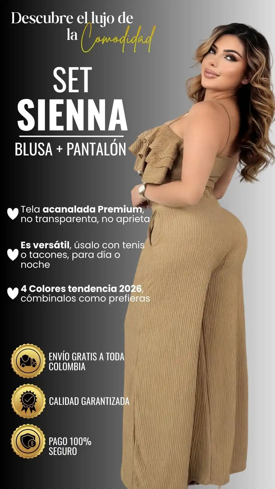 SET SIENNA: BLUSA + PANTALÓN PALAZZO