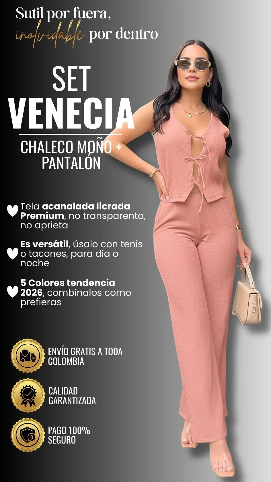 SET VENECIA: CHALECO MOÑO + PANTALÓN