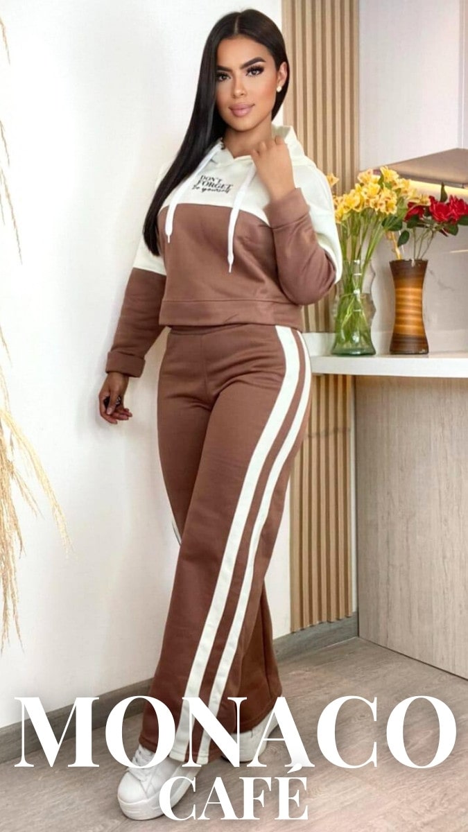 CONJUNTO MONACO®: BUZO CROP + PANTALON SUDADERA