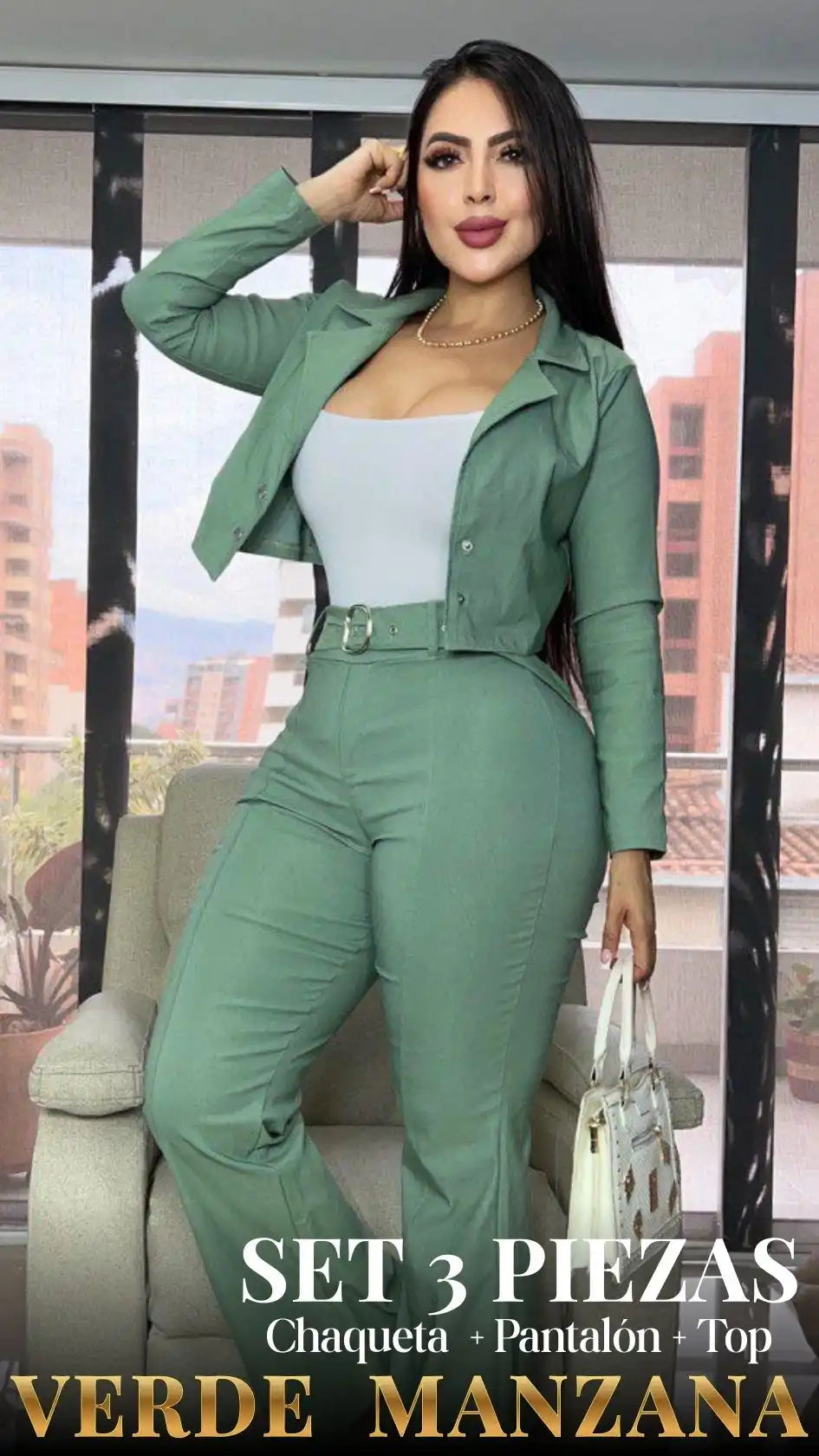 SET ISADORA LUXE: CHAQUETA + PANTALÓN + TOP