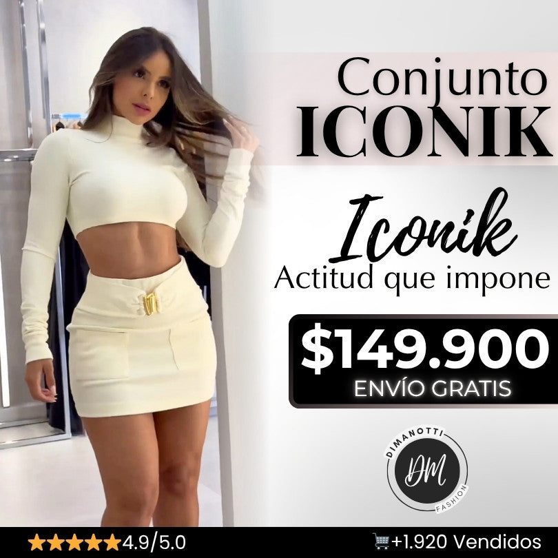 CONJUNTO ICONIK®: TOP MINIMALISTA +  FALDA CHIC🔥