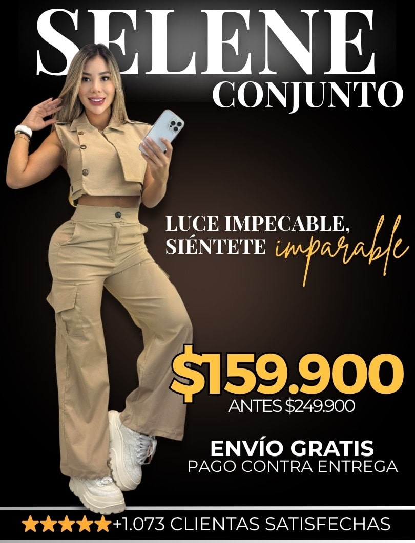 CONJUNTO SELENE®: BLUSA TIPO CROP + PANTALON BOTA